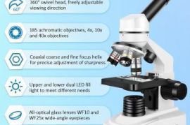 Microscope 40X-2000X with Phone Adapter &amp; Slid