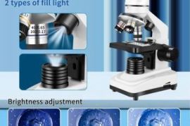 Microscope 40X-2000X with Phone Adapter &amp; Slid