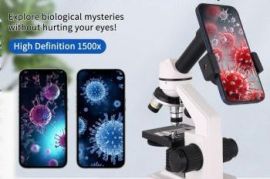 Microscope 40X-2000X with Phone Adapter &amp; Slid
