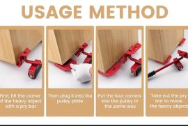 ავეჯის ამწევი 4 ბორბლიანი რეგულირებადი გადასაადგილ