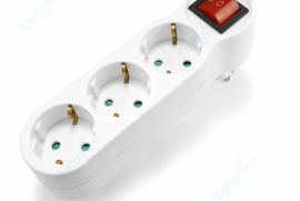 დამაგრძელებელი , კედლის 3 სოკეტი ევროპული, დენის ა