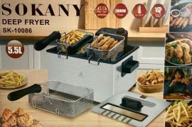 ✅ Sokany SK-10086 ფრის აპარატი. მოცულობა:5,5 ლიტრი