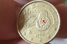 იყიდება ქარხნული წუნის მქონე მონეტა- 10 ევრო ცენტი