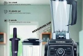 ✅ Hausberg HB-7766NG გერმანული, პროფესიონალური, მძლავრი რობოტი-ბლენდერი/2ლ./+მარცვლეულის საფქვავი\ 600მლ/ ✅სიმძლავრე: 1500 Watt. ✅️ ფასი: 2️⃣1️⃣9️⃣ლარი.  ???????? ????????599342115 დაგვიკავშირდით ან მ