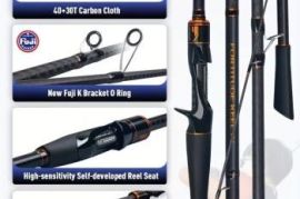 KINGDOM 2-Section Carbon Fiber Lure 2.4 Casting Fishing Rod