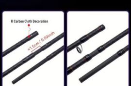 KINGDOM 2-Section Carbon Fiber Lure 2.4 Casting Fishing Rod
