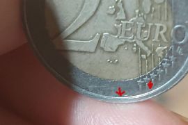 იყიდება ქარხნული წუნის მქონე მონეტა(mint error  coin)-2 ევრო