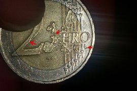 იყიდება  ქარხნული წუნის მქონე მონეტა (mint error coin) -2ევრო