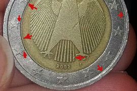 იყიდება  ქარხნული წუნის მქონე მონეტა (mint error coin) -2ევრო