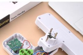 კედლის დამტენი ბუდე 3  დენის წყაროთი + 2 USB პორტი + 1 Type C 6-in-1 შტეფსელის (ტრაინიკი)