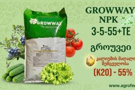 კალიუმი გროუვეი GROWWAY NPK 3-5-55+ТЕ   წყალში ხსნ