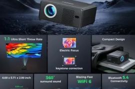 Cibest მინი პროექტორი WiFi-ითა და Bluetooth-ით