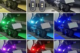 უსადენო მოტოციკლეტის დისტანციური მართვის LED სტრობოსკოპის ნათურა