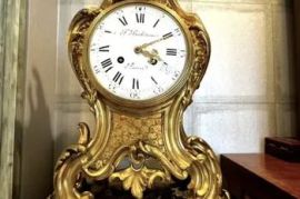 Louis XV Style Gilt Bronze (Ormolu) Figural Mantel Clock
