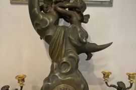 "Allegory of Love" Art Nouveau Cherubs on the Moon Clock