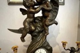 "Allegory of Love" Art Nouveau Cherubs on the Moon Clock
