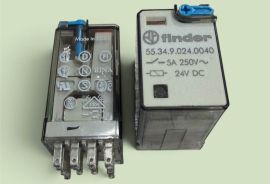 Finder 55.34 მინიატურული რელე (24V DC, 5A)