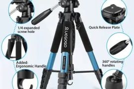 UEGOGO Camera Tripod Featuring a 360° Panoramic , 74 Inches/