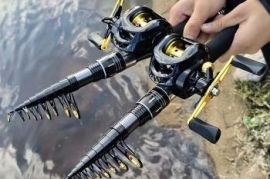Compact Fishing Rod And Casting Reel Set
