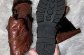 Chanel Quilted Fur Double-Buckle Moto Boots