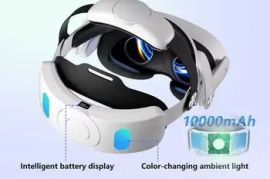 Meta Quest 3S/3-ის თავსაბურავი 10,000 mAh ელემენტით და 18W 