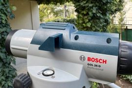 პროფესიონალური ოპტიკური ნიველირი Bosch GOL 26 D Professional სრული კომპლექტით: ნიველირი
