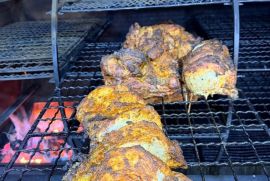 მისაბმელიანი BBQ შესაბოლი და მაყალი