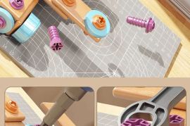 სათამაშო ხელოსნის ხელსაწყობეის კომპლექტი ბავშვების