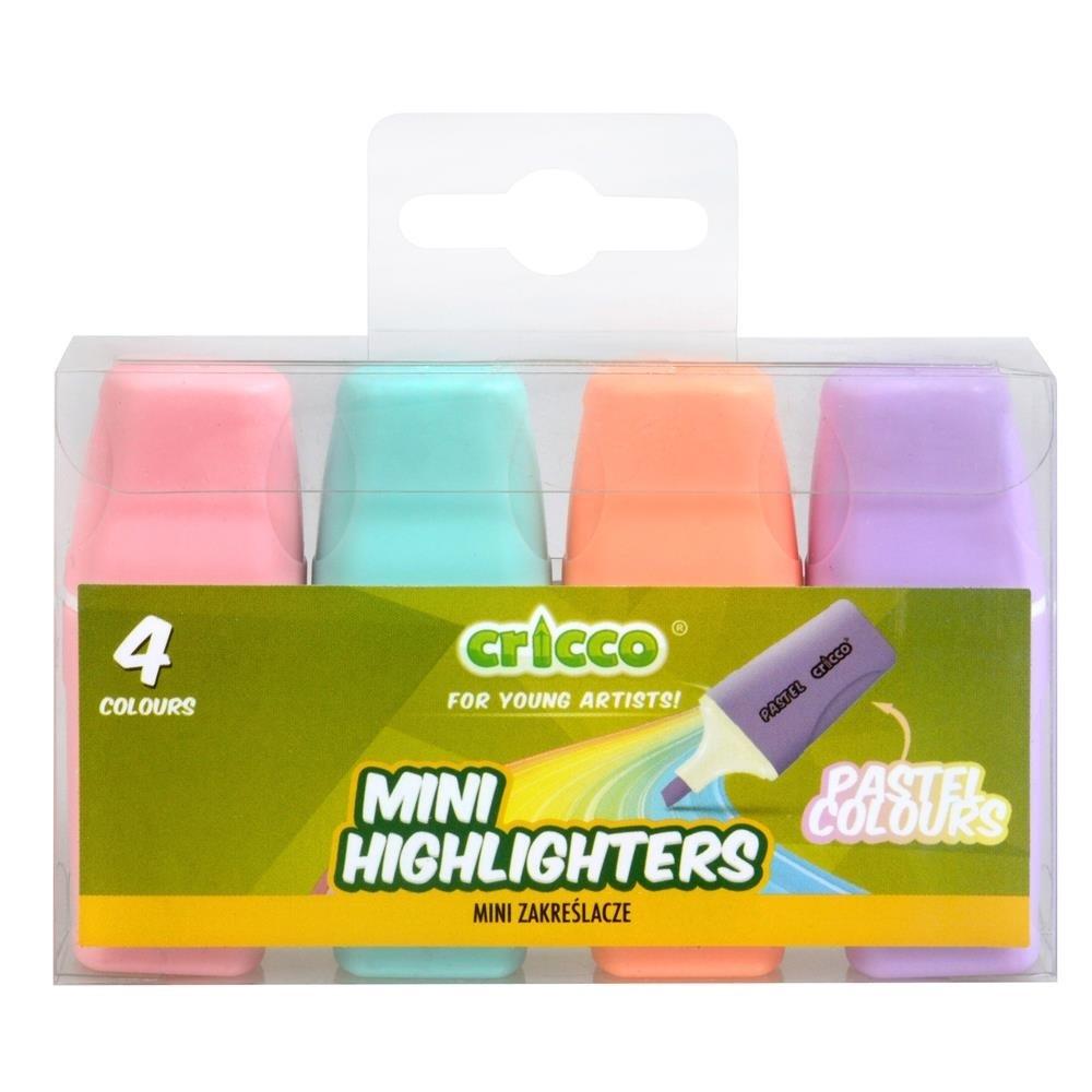 Zakreślacze mini pastel 4 kolory CRICCO