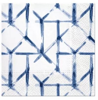 Serwetki Watercolor Grid niebieskie 33x33cm 20szt