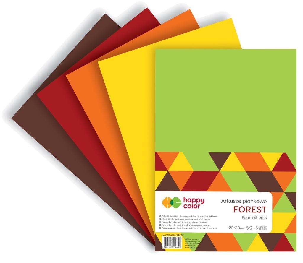Arkusze piankowe A4 5 kolorów Forest mix
