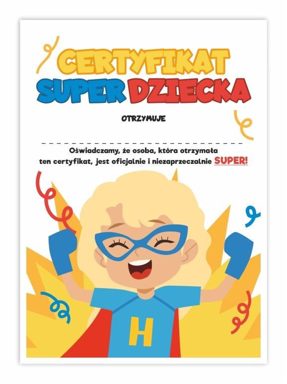 Certyfikat A4 Super Dziecka - Dziewycznka 10szt