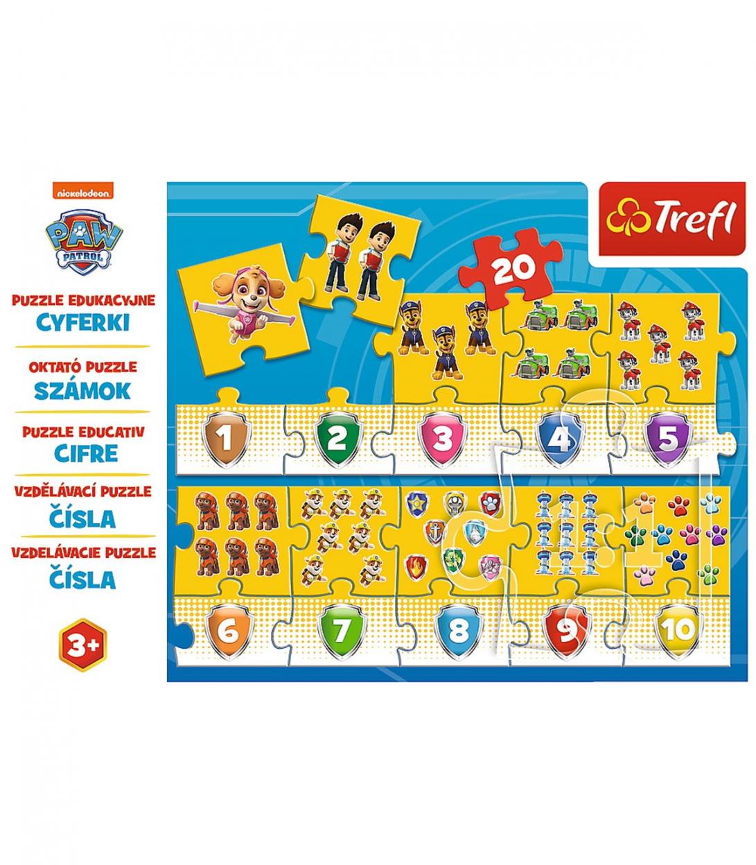 Puzzle 20 Edukacyjne Cyferki Psi Patrol TREFL