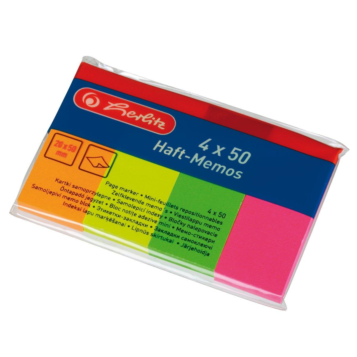 Karteczki indeksujące SP 4x50K neon