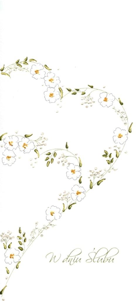 Karnet Ślub DL S16 - Białe kwiaty