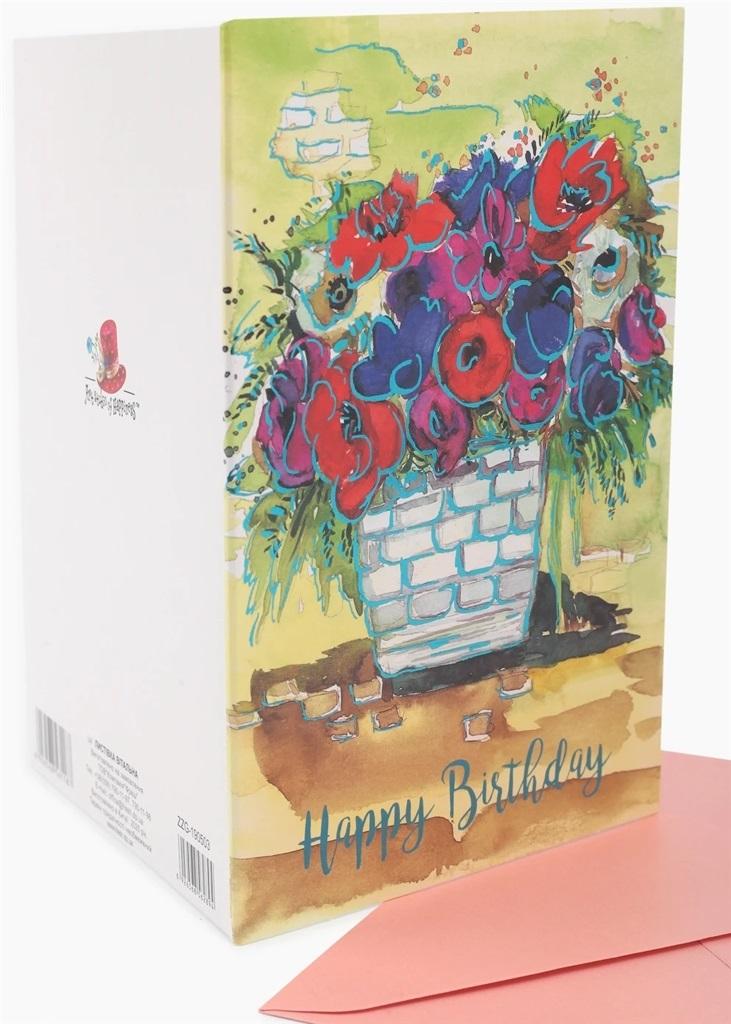 Karnet B6 ZZG-190503 złocony Urodziny kwiaty