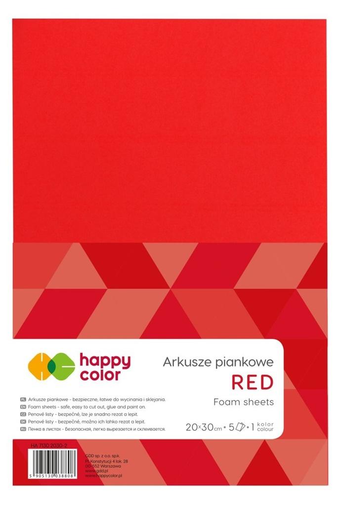 Arkusze piankowe A4 5szt czerwone HAPPY COLOR
