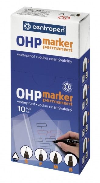 Foliopis OHP Permanent czarny M (10szt)