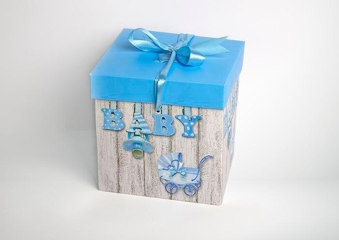 Pudełko prezentowe baby niebieskie L