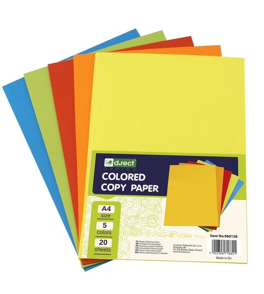 Papier ksero A4/100 5 kolorów x 20K D.RECT