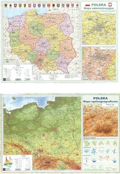 Mapa Polski A2 Dwustronna ścienna ART-MAP