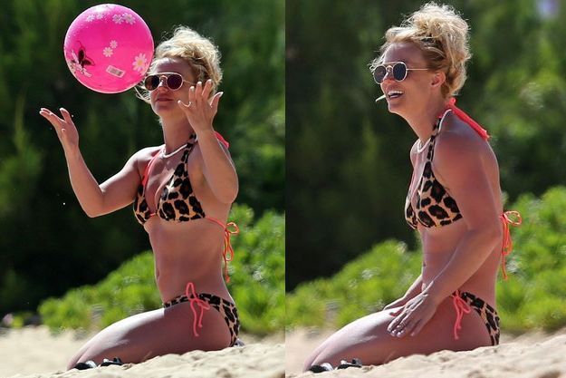 Бритни Спирс удивила спортивной фигурой в леопардовом бикини