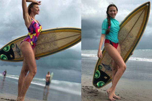 Оля Полякова занялась серфингом